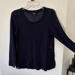 by & by Navy Long Sleeve Top